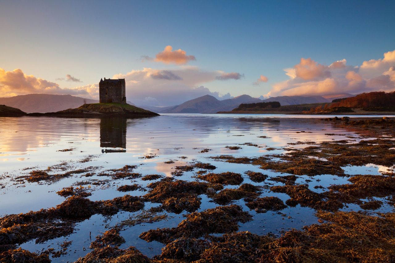 The dramatic silhouette of Castle Stalker, Port Appin.