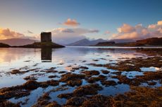 The dramatic silhouette of Castle Stalker, Port Appin.