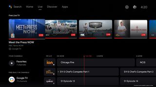 Android TV's new Live TV tab and channels.