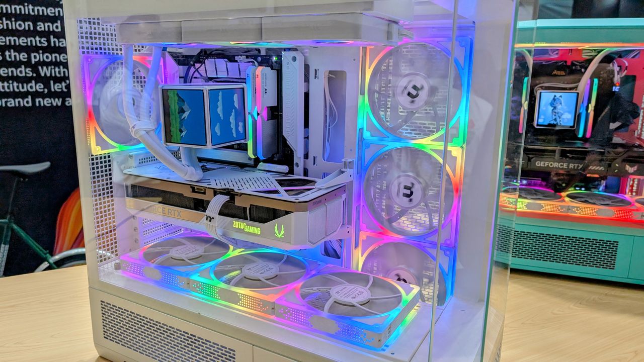 Minecube 360 Ultra AIO cooler in custom build at Computex 2025