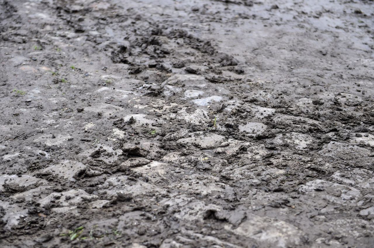 Mud on the pav&eacute; of Paris-Roubaix