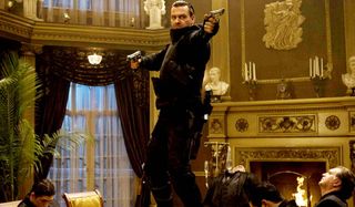 Punisher: War Zone The Punisher shoots up a mob dinner