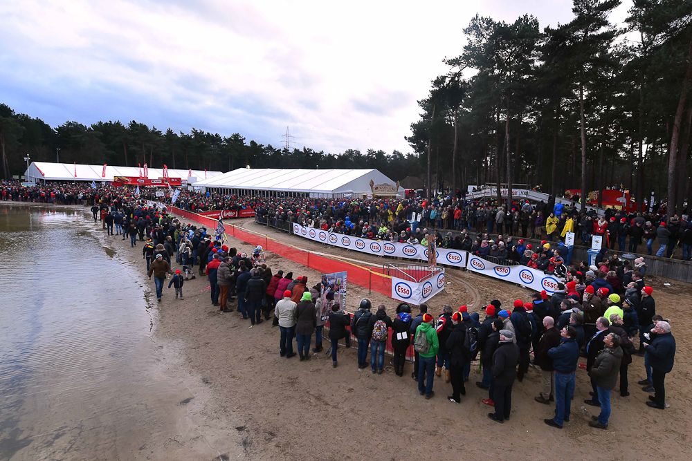 Fans line the course for the Belgian championship