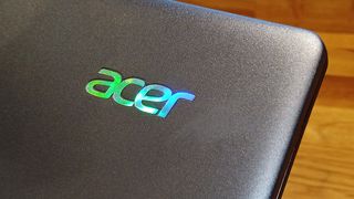 Acer Chromebook 516 GE review; a Acer logo on a laptop lid