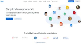 Box website screenshot