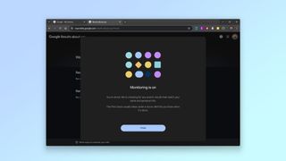 A screenshot showing that monitoring is enabled in Google's Results about you tool