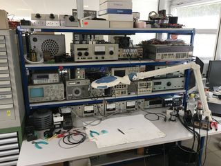No shortage of test equipment on this R&D workbench
