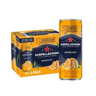 San Pellegrino sparkling orange cans, one of the best low-calorie non-alcoholic drinks in a can 