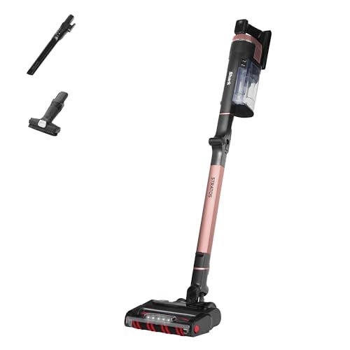 Shark Stratos Cordless Stick Vacuum Cleaner With Anti Hair Wrap Plus, Clean Sense Iq & Anti-Odour Technology, 60 Mins Run-Time, Removable Battery, 2 Attachments, Charcoal/rose Gold Iz400uk
