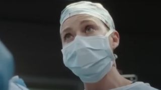 Ellen Pompeo in a mask on Grey's Anatomy