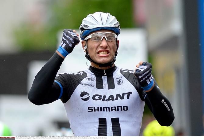 Marcel Kittel (Giant-Shimano) celebrates his win in Belfast
