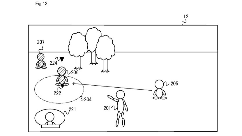 Patent images showing "summon a character and let it fight another"