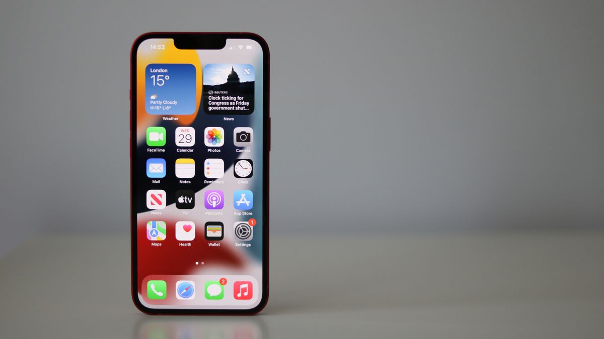 Image of iPhone 13 on a white background