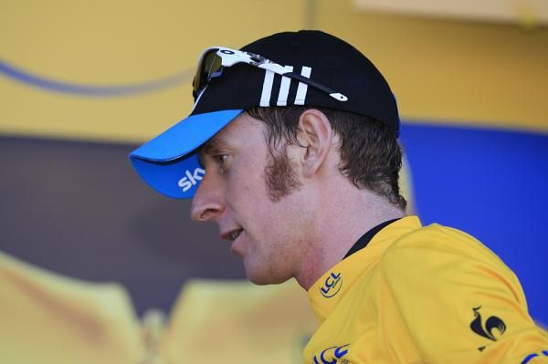 Bradley Wiggins in the maillot jaune of the 2012 Tour de France
