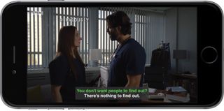 Subtitles on BBC iPlayer shown on iOS use colour coding for different speakers, making content easier to read