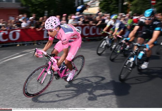 Nairo Quintana (Movistar) putting down the power