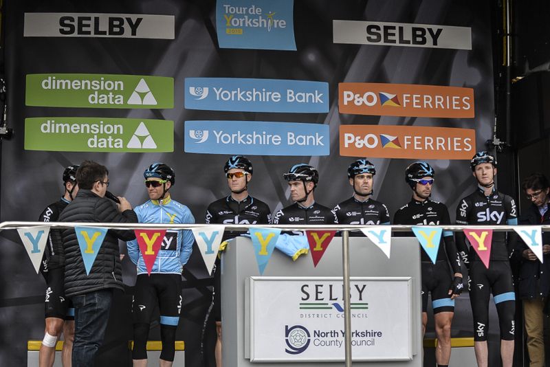 Team Sky at the sign on