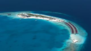 An ariel view of OBLU SELECT Lobigili in the Maldives