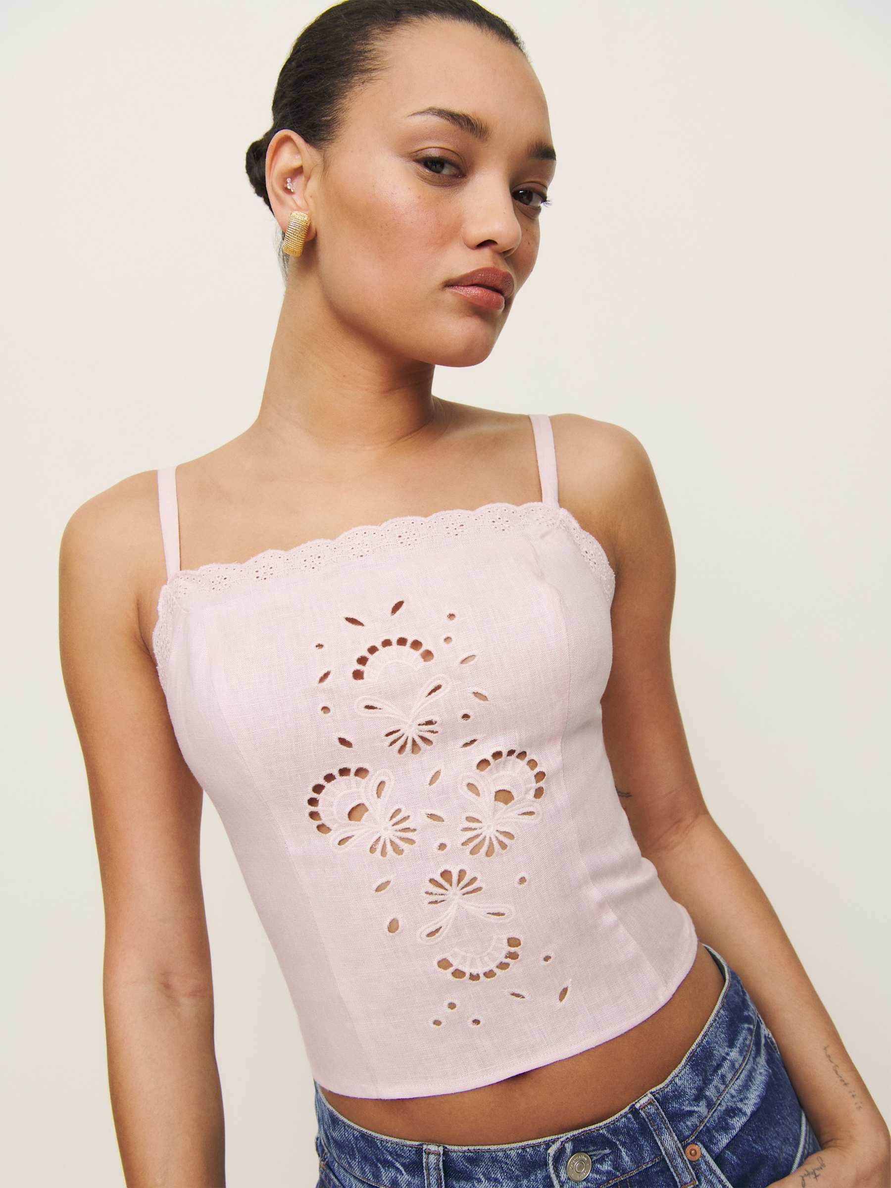 Reformation Eva Linen Top