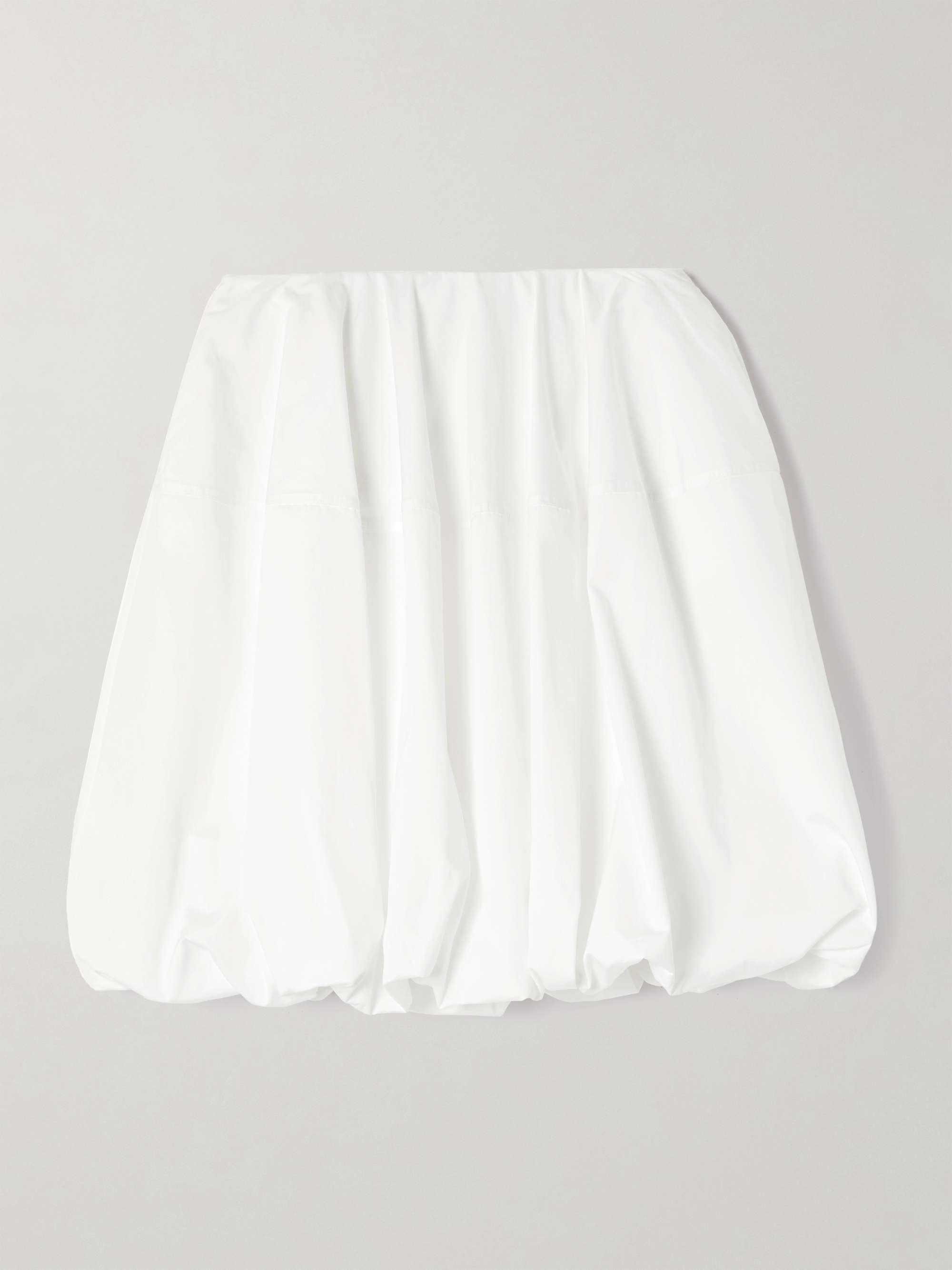 Gathered Cotton-Poplin Mini Skirt