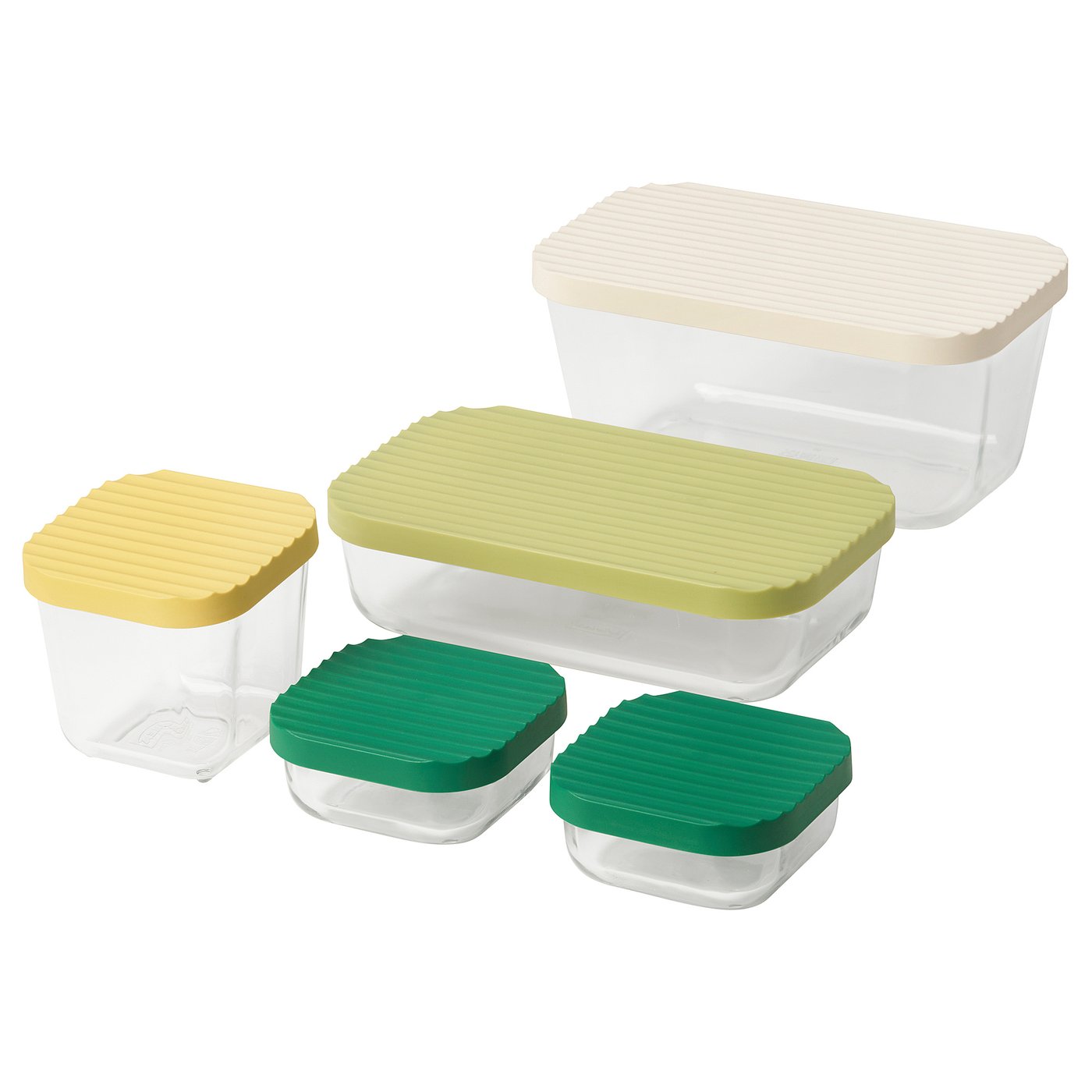 Havstobis Food Container With Lid, Set of 5 - Clear/multicolor