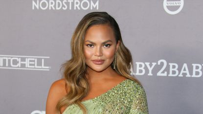 US model Chrissy Teigen arrives for the 2019 Baby2Baby Fundraising Gala at 3Labs in Culver City, California on November 9, 2019. - Baby2Baby will honor Chrissy Teigen with the Giving Tree Award, presented by John Legend, for her commitment to children in need. (Photo by Jean-Baptiste LACROIX / AFP) (Photo by JEAN-BAPTISTE LACROIX/AFP via Getty Images)