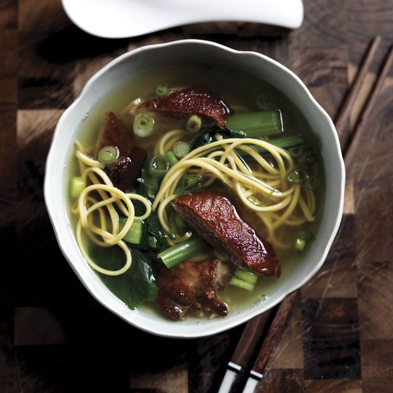 Roast duck noodle soup photo