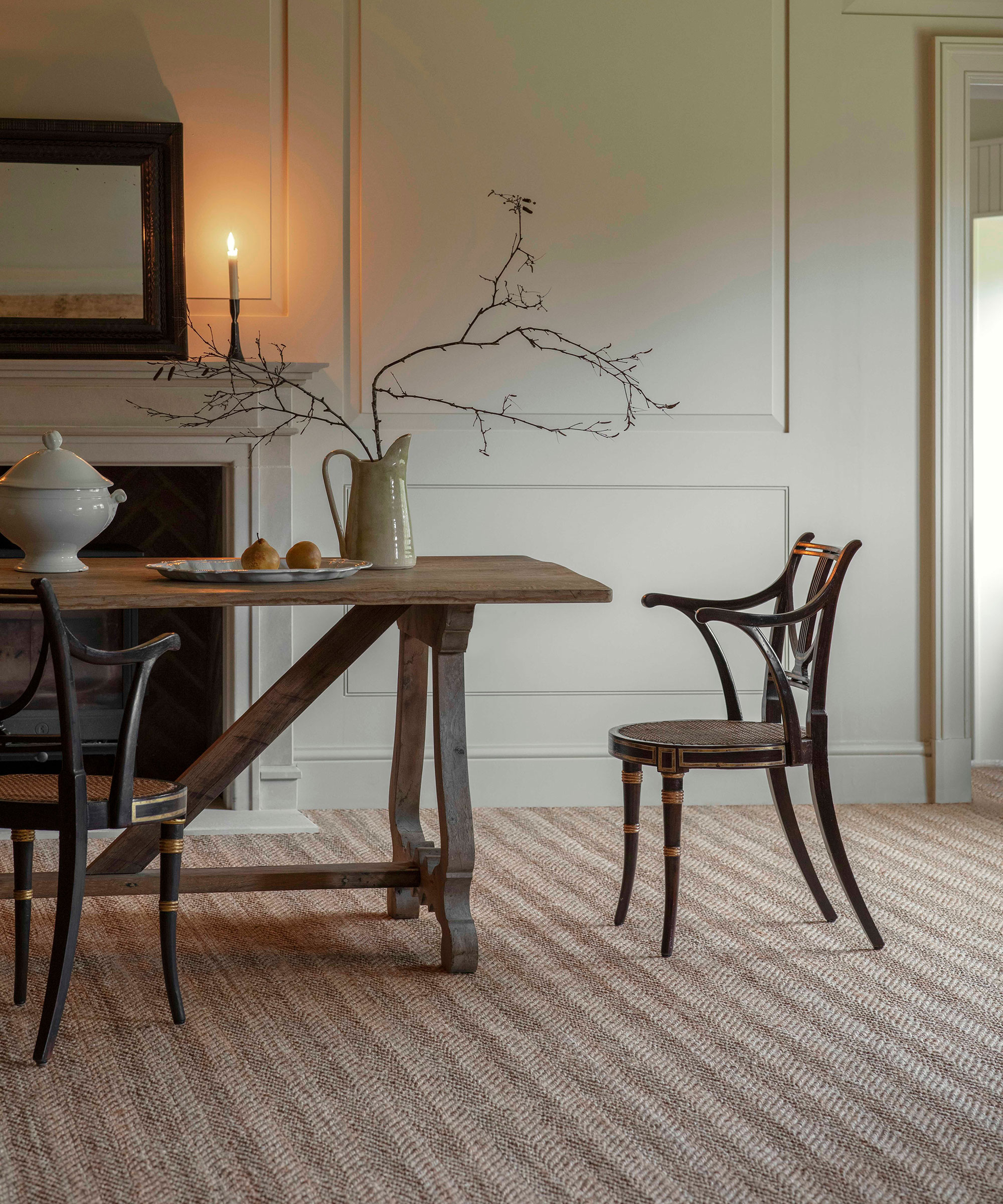 striped jute herringbone carpet