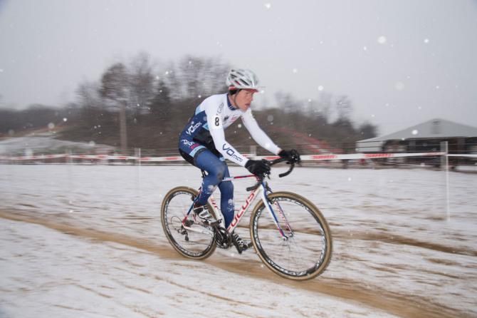 Stephen Hyde gets away from Owen on the sand section
