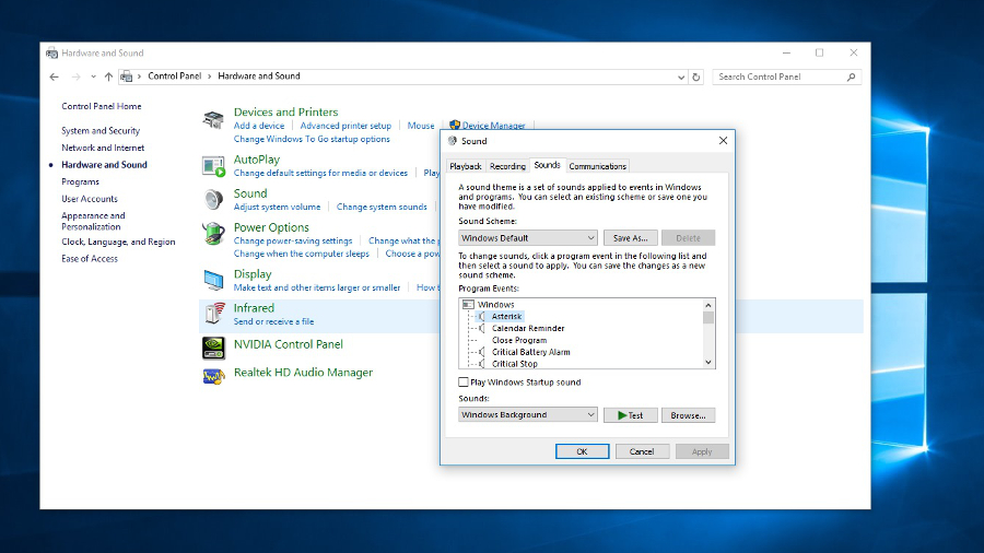 77. Disattivare i suoni di Windows