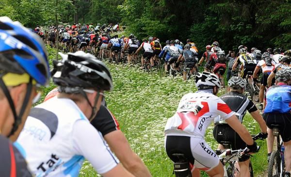 Riders in action during Trans Germany stage 2 from Pfronten to Lermoos.