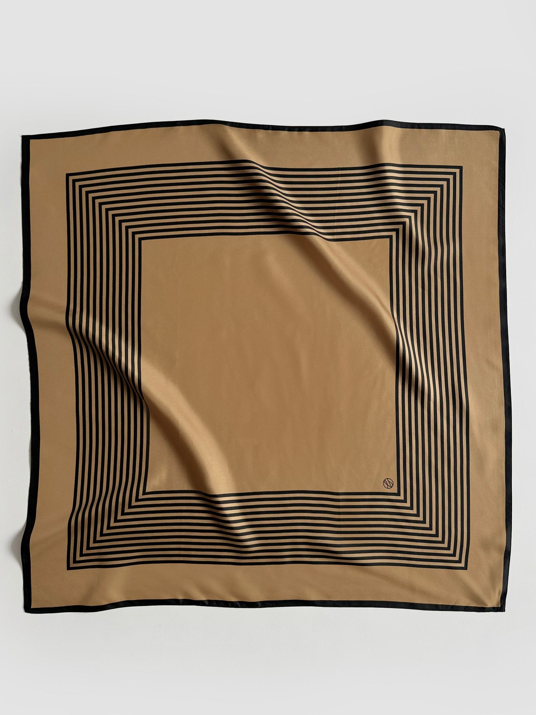 Striped Scarf | Gold 
Black | 80 Cm