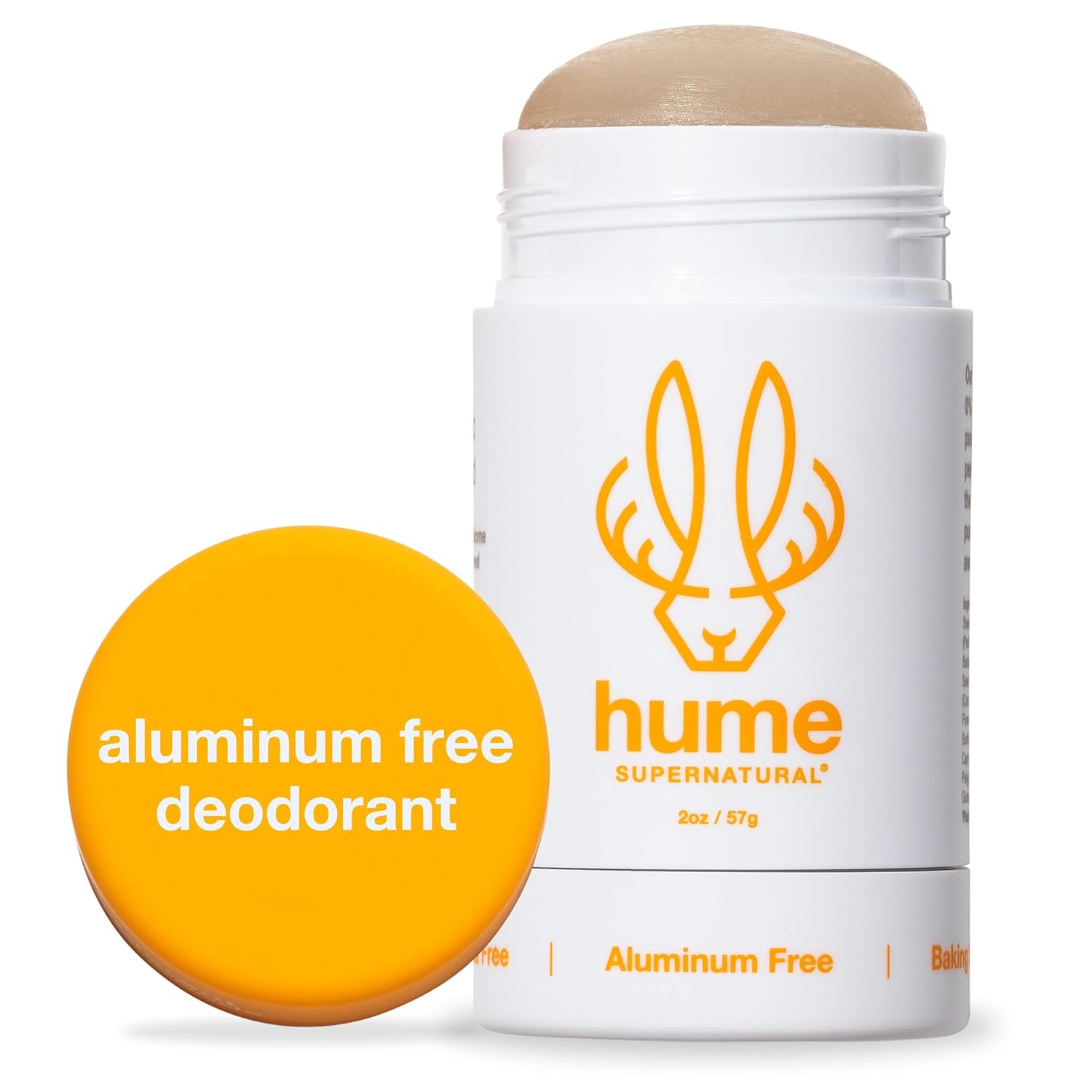 Hume Supernatural Aluminum Free Deodorant for Women &amp;amp; Men - Safe for Sensitive Skin - Probiotic, Plant-Based, Baking Soda Free, Aloe, &amp;amp; Cactus Flower, Anti Sweat, Stain &amp;amp; Odor - Amber Woods, 1-Pack