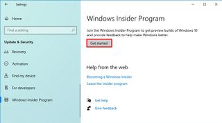 Windows Insider Program Get started