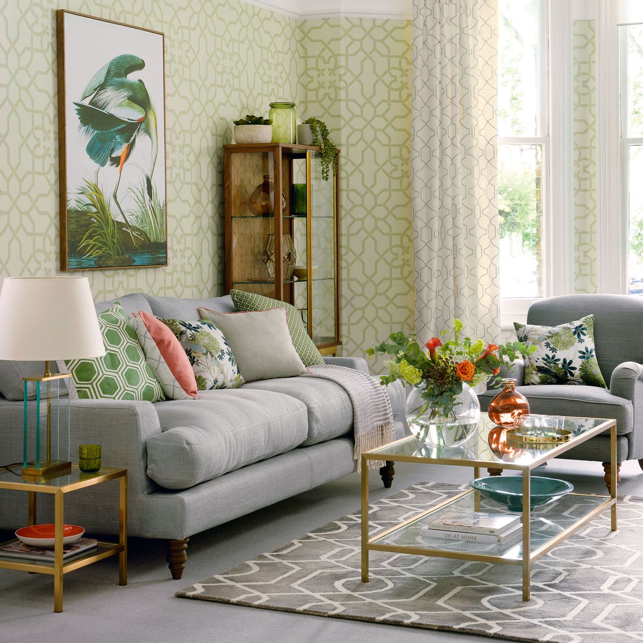 10 green and grey living room ideas for a smart space | Ideal Home