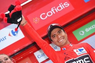 Darwin Atapuma in red after stage 5 at the Vuelta
