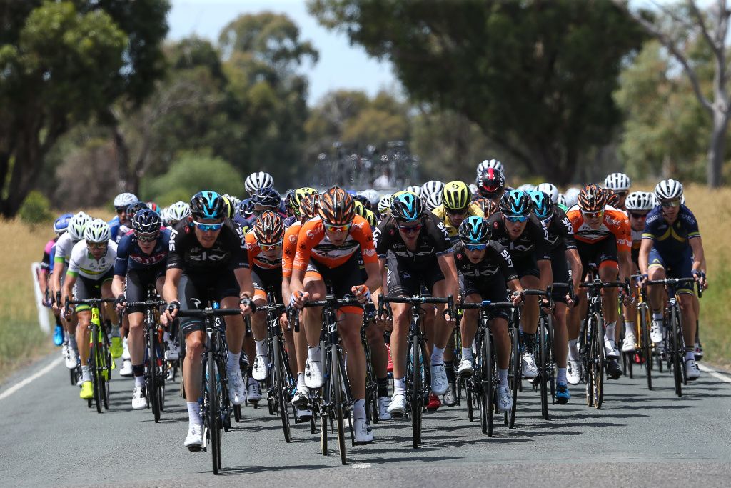 Luke Rowe (Team Sky) on the front