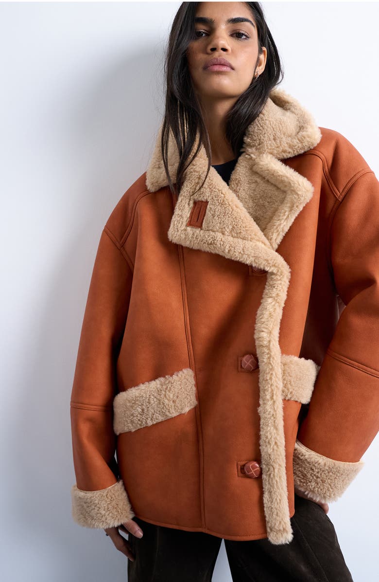 Faux Shearling Oversize Car Coat