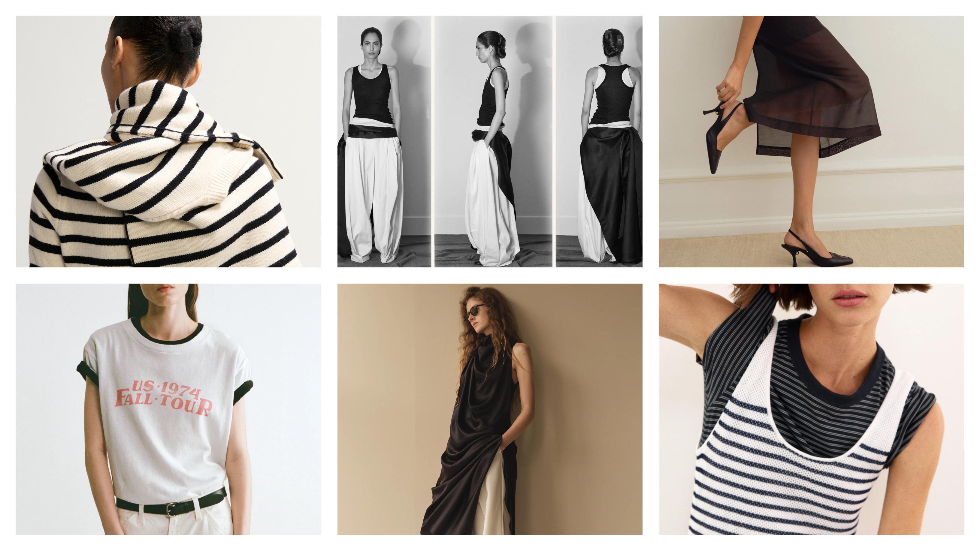 summer 2026 layering tricks collage featuring looks from Maria McManus, The Row, By Malene Birger, Nili Lotan, Heirlome and Rag and Bone Pre-Fall 2026 collections