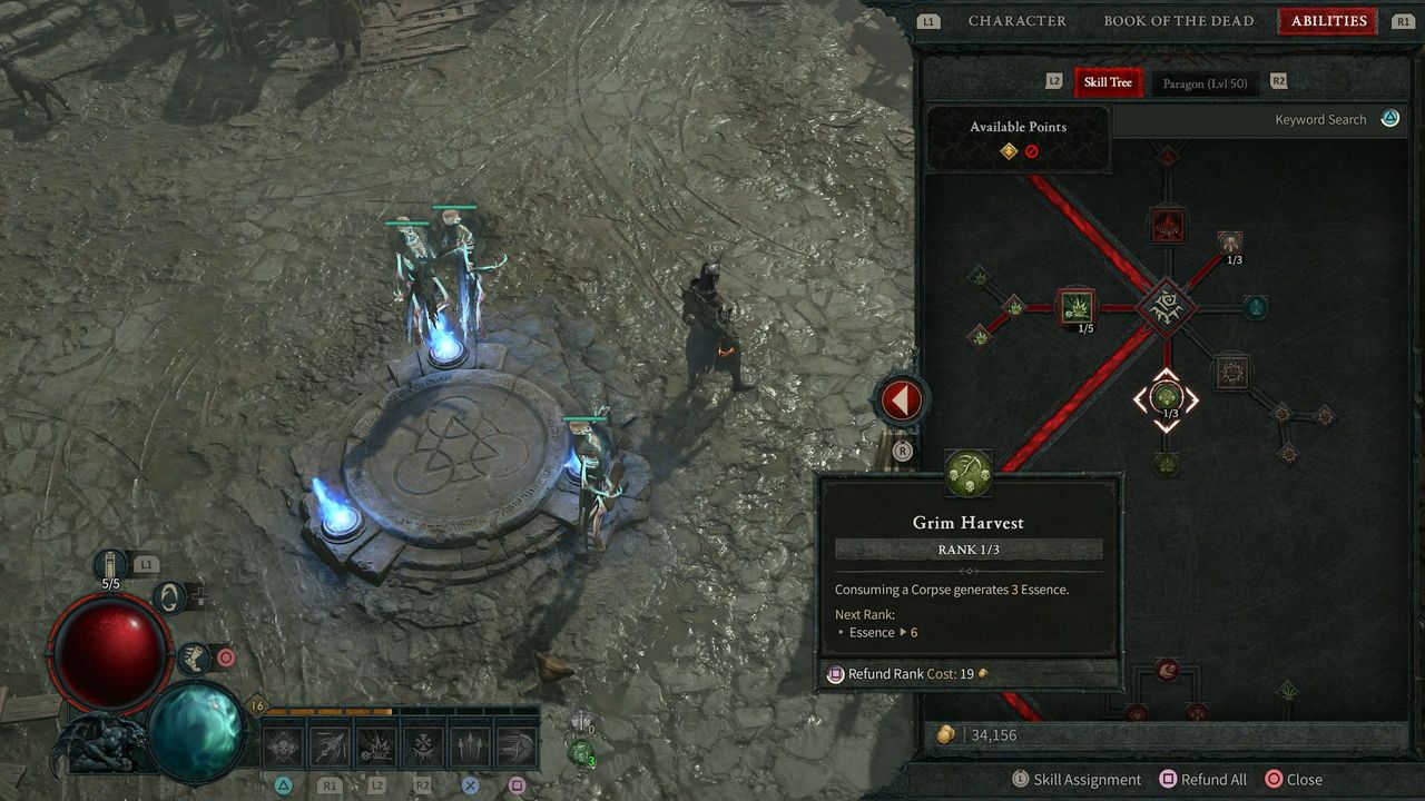 The grim harvest skill in Diablo 4
