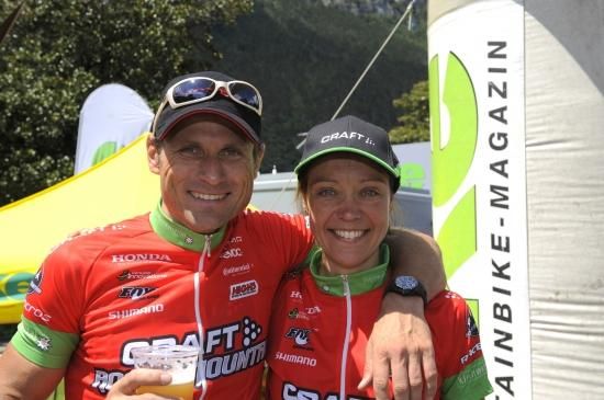 Mixed team winners Pia Sundstedt of Finland and Carsten Bresser