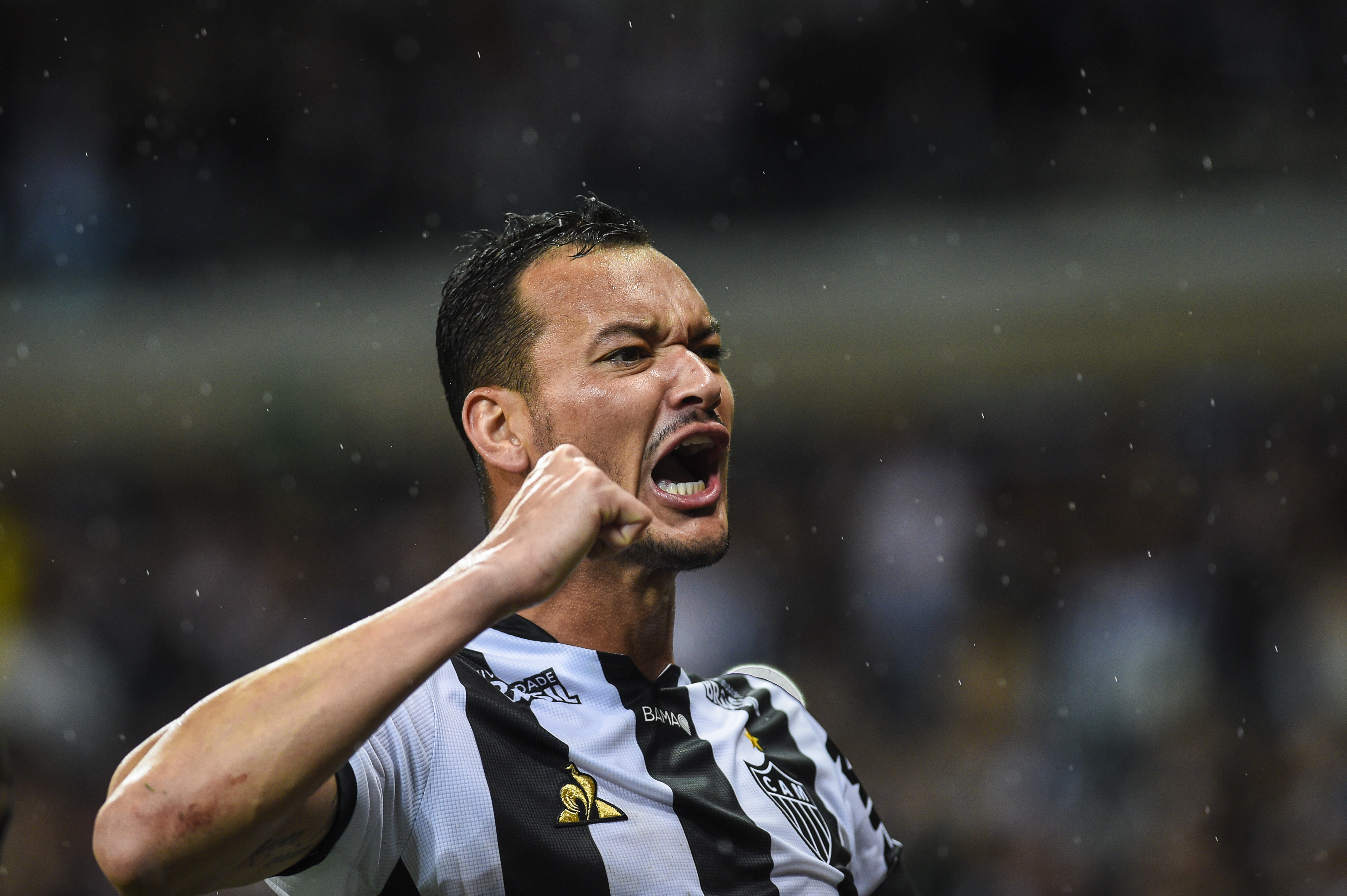 Rever celebrates a goal for Atletico Mineiro against Colon in September 2019.