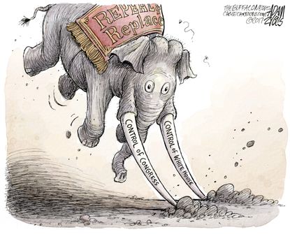 Political cartoon U.S. GOP health care Republican Congress