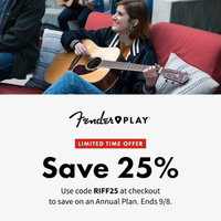 Get 25% off Fender Play: was £/$89.99, just £/$67.49riff25