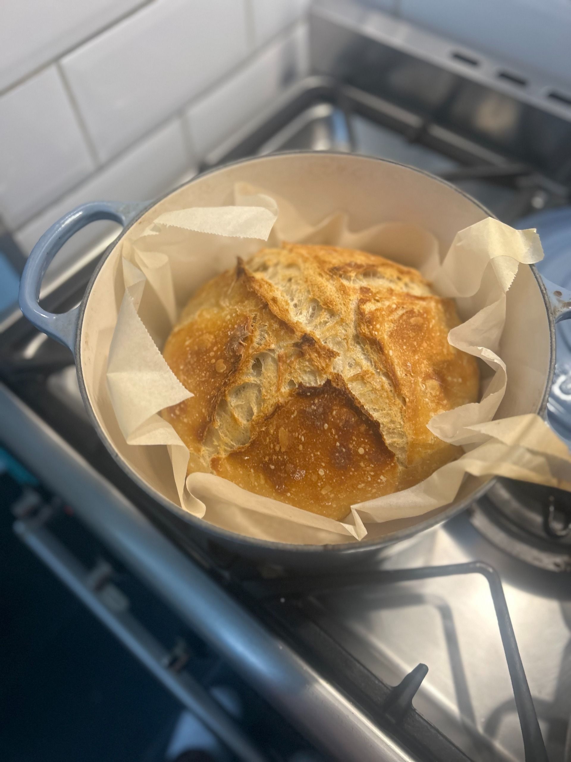 Making sourdough in Le Creuset's Cast Iron Casserole Dish
