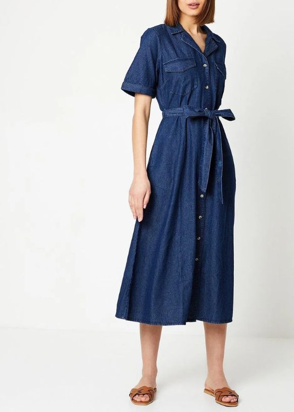 Image of denim shirt dress