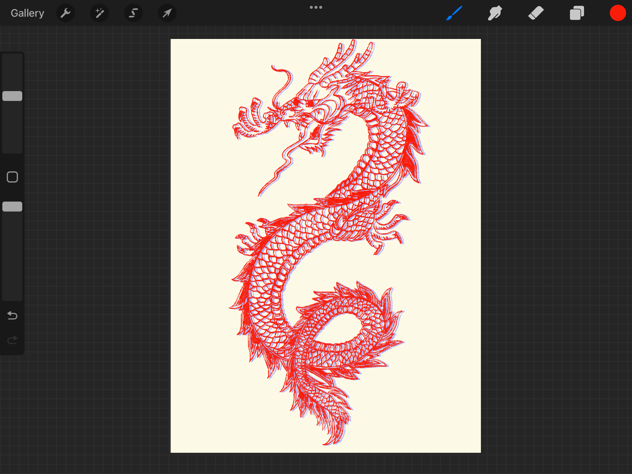 A screenshot of Procreate's interface