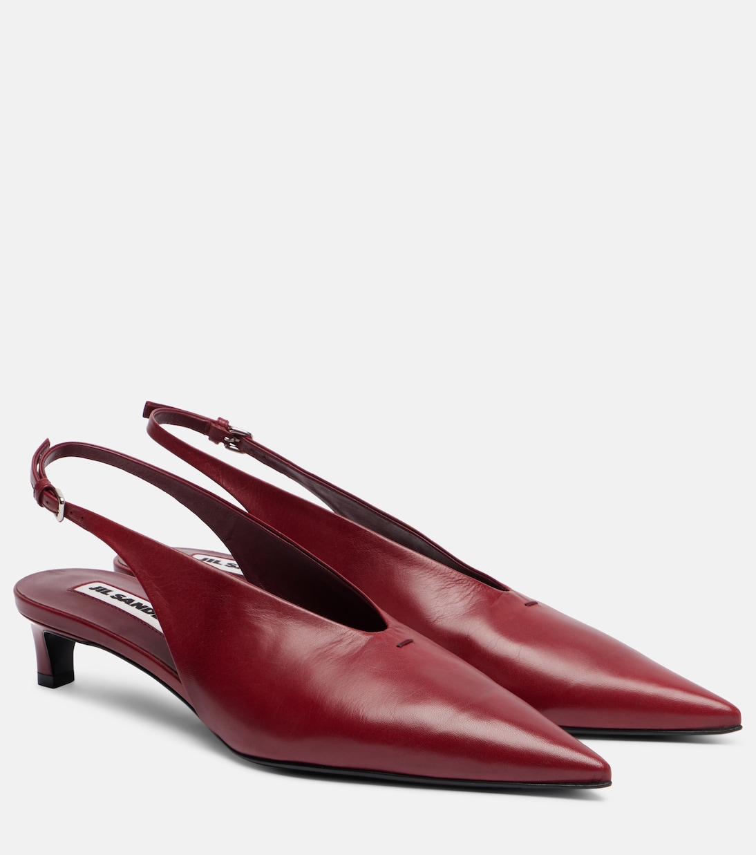 Pointy Leather Slingback Pumps