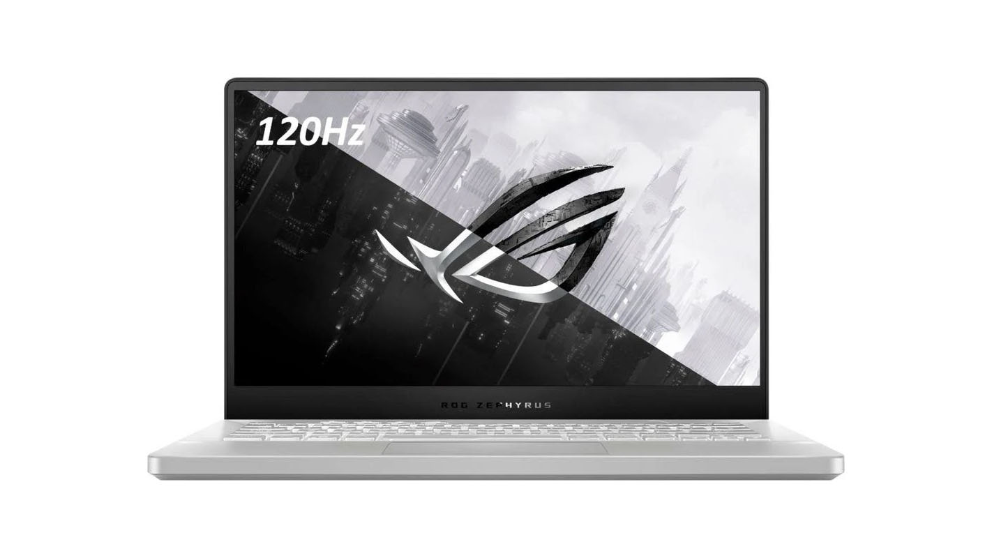 Asus ROG Zephyrus G14 from the front against a white background