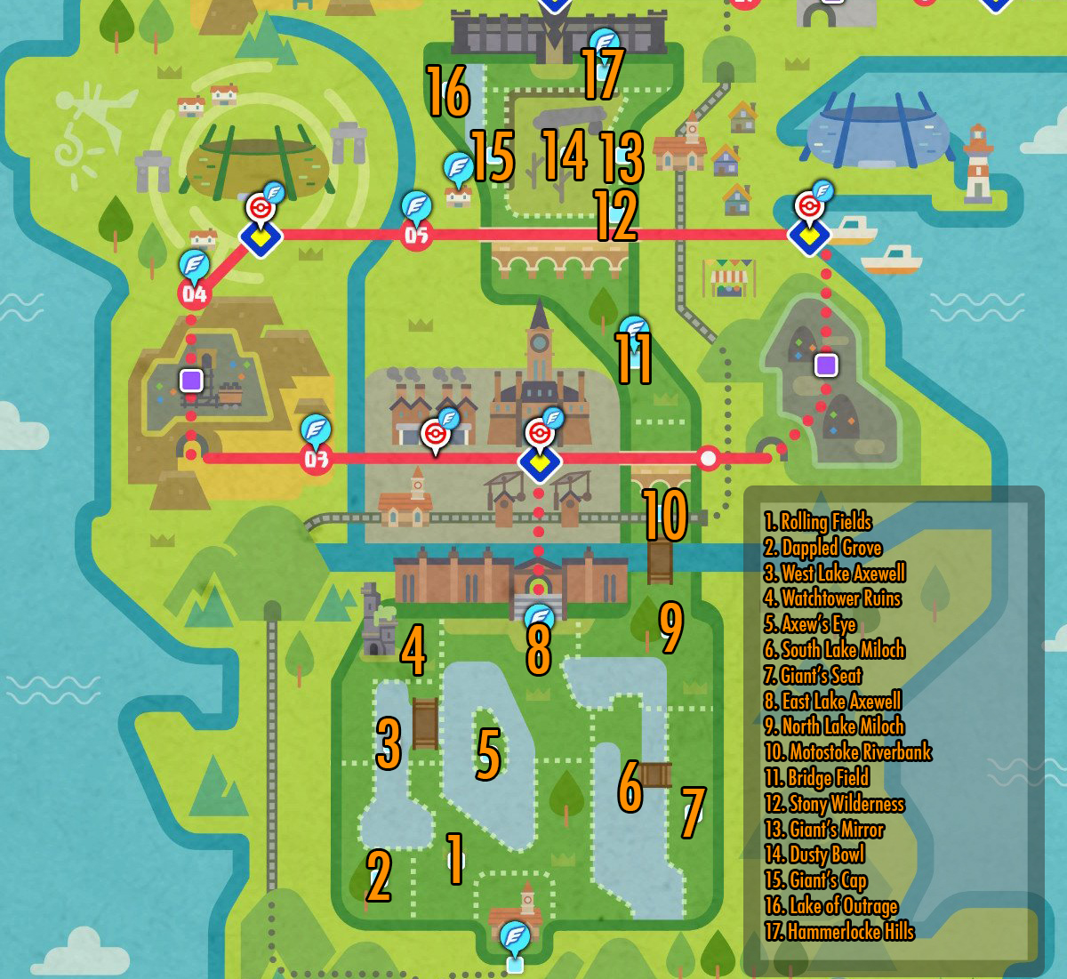 Pokemon Sword Wild Area Map 